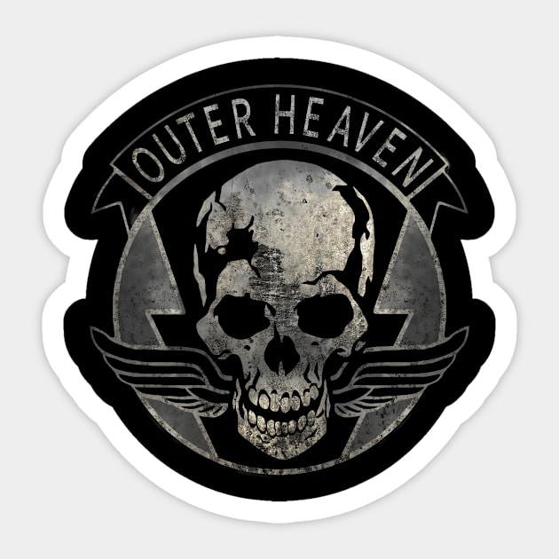 Outer Heaven (Distressed) - Metal Gear Solid Sticker by Taereus